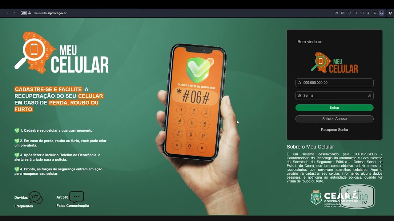 Governo do Ceará lança plataforma 'Meu Celular'