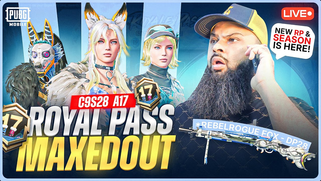 LIVE 🔥 A17 ROYAL PASS MAXOUT 1-100! Rebel Rogue Fox Mythic Outfit 🦊 PUBG Mobile