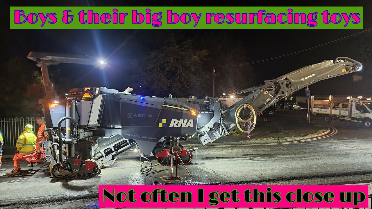 How many people and machines does it take to resurface a road? 