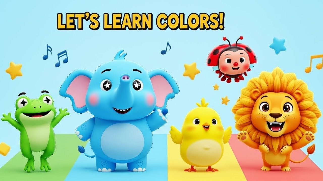 Let’s Learn Colors with Animal Friends | Fun Educational Nursery Rhyme for Toddlers & Preschoolers |