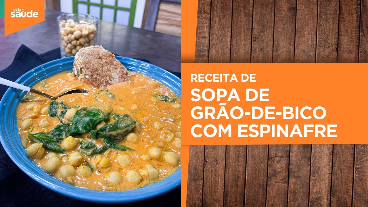 Receita: Sopa de grão-de-bico com espinafre (19/10/23)