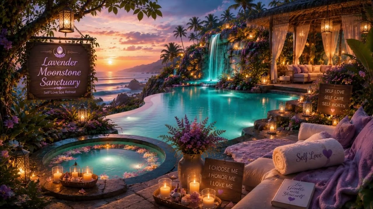 Self Love  Spa Retreat | Luxury Coastal Spa Ambience | Ocean Waves, Water Sounds & Relaxing Escape