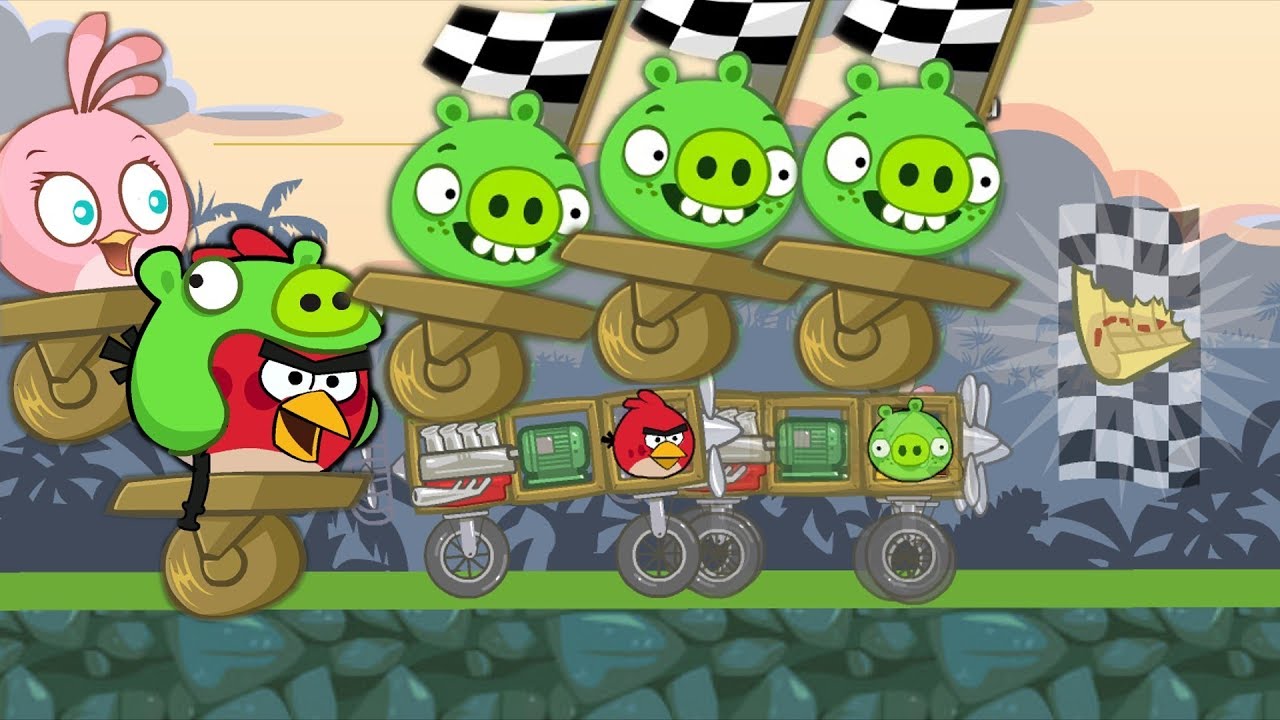 Angry Birds Crazy Racing - BIRDS VS PIGGIES WHEELIE RACING!!