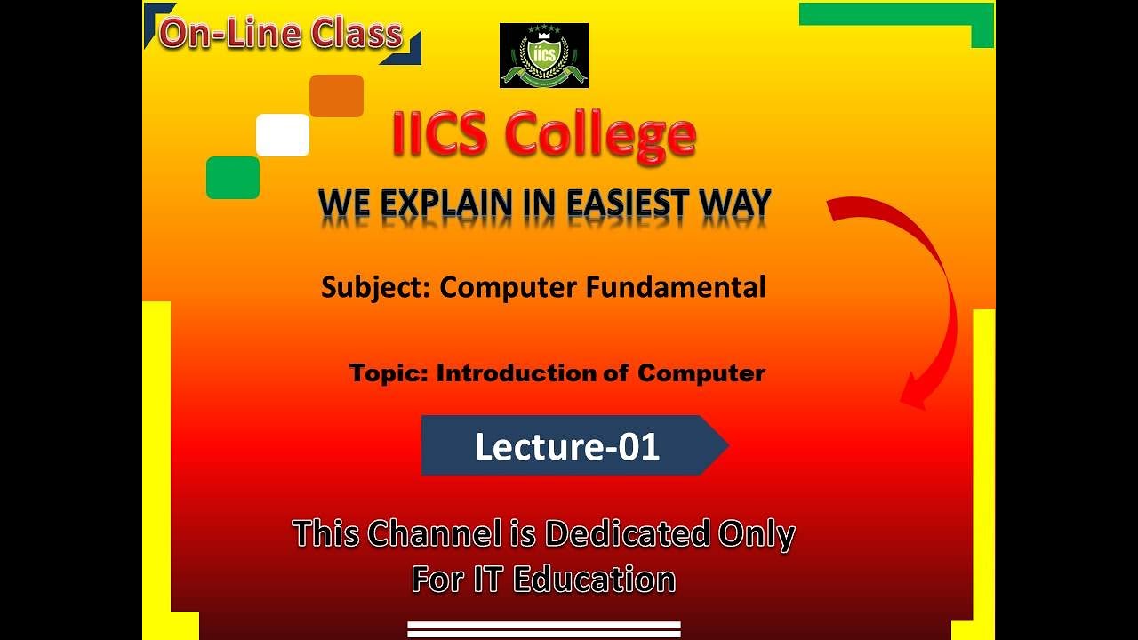 Computer Fundamental | Lecture-01 | Introduction Computer Fundamental | By Javed Sir | IICS College