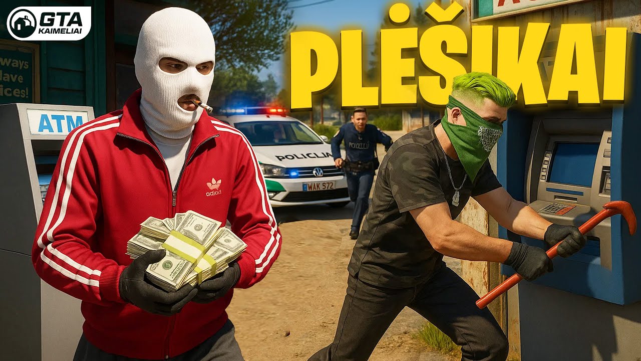 BANKOMATŲ PLĖŠIKAI?  @Salotikas  GTA ROLEPLAY LIETUVIŠKAI (GTA Kaimeliai.LT)