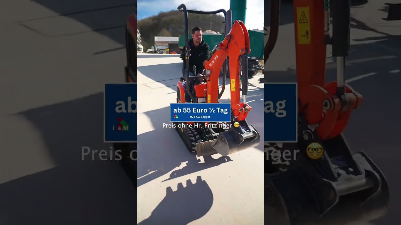 Und für alle, die sich fragen warum man einen 980kg Bagger ausleiht: