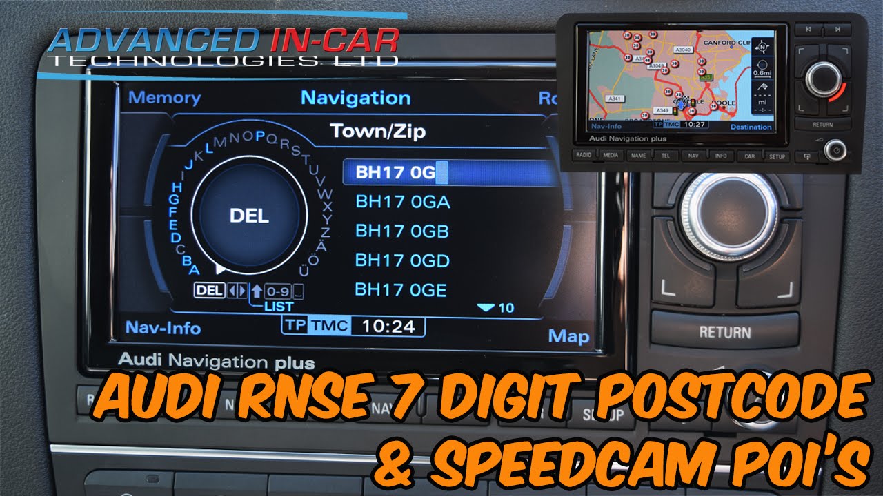 Audi RNSe 7 Digit Postcode & Speed Camera POI