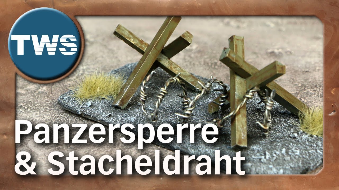 Tutorial: Panzersperre und Stacheldraht / tank trap and barbed wire (Tabletop-Gelände, TWS)
