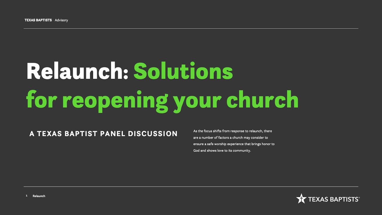 Relaunch: Solutions for Reopening Your Church