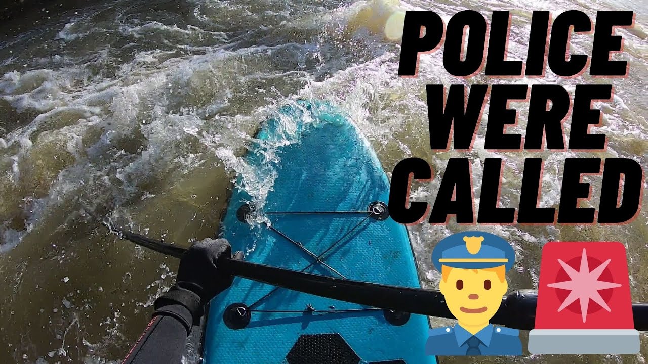 SUP ON FLOODED RIVER! HAD TO CALL THE POLICE! Stand Up Paddle Boarding Dedham, Winter Floods, GoPro