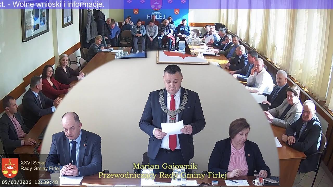XXVI sesja IX kadencji Rady Gminy Firlej