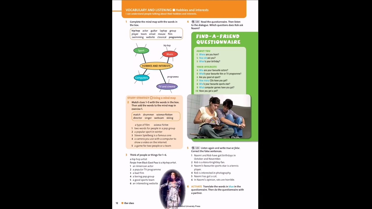 Grade 6 English Plus ex.4. 5 p.12 CD1.09