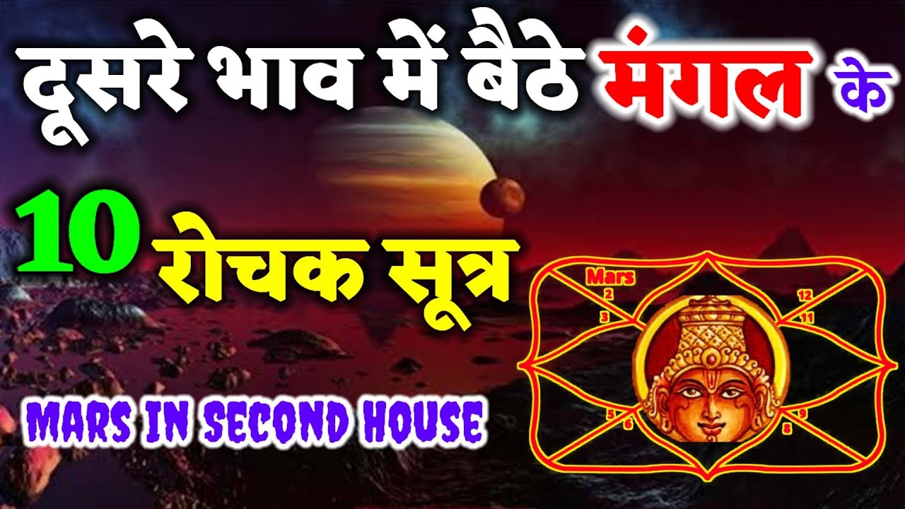 दूसरे भाव में बैठे मंगल के 10रोचक सूत्र । द्वितीय भाव में मंगल का फल। Mars In Second House।