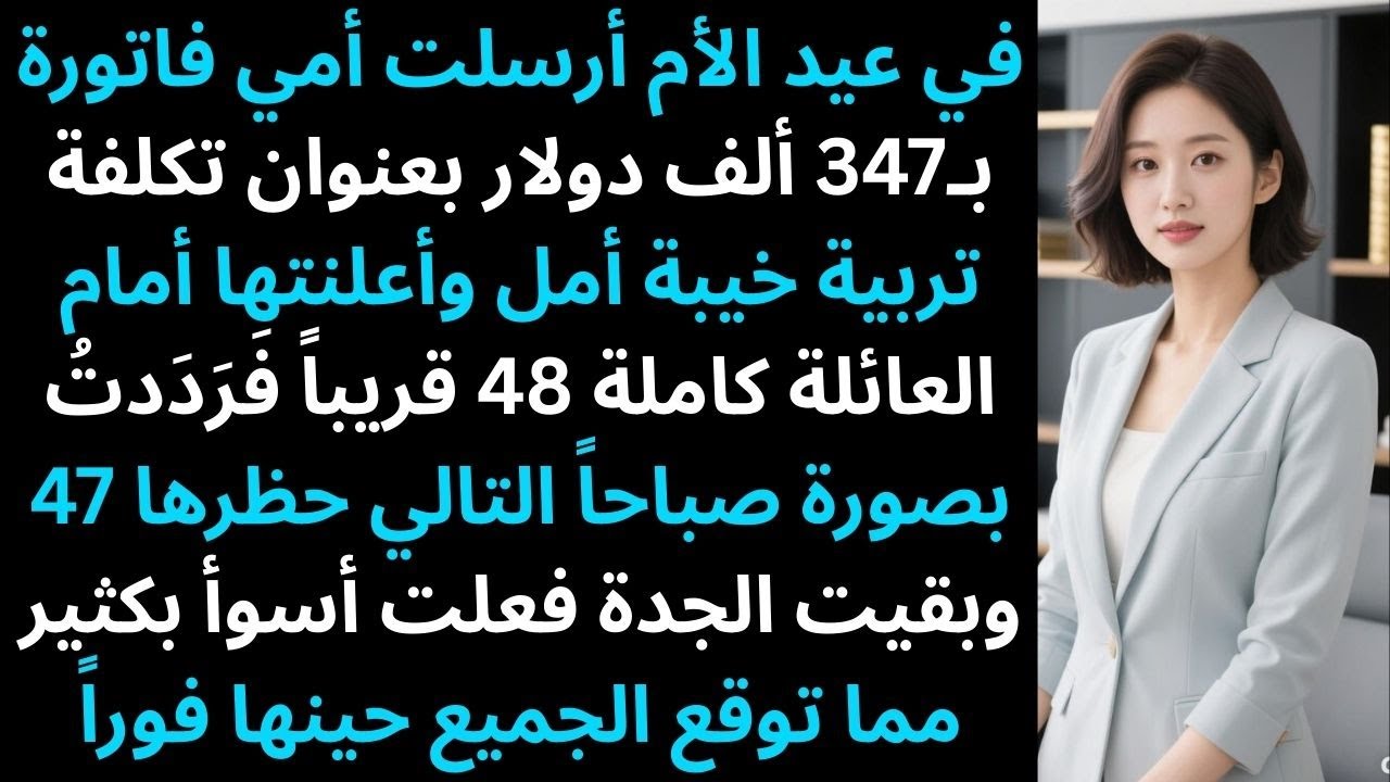 أرسلت لي أمي فاتورة بقيمة 347 ألف دولار بعنوان 
