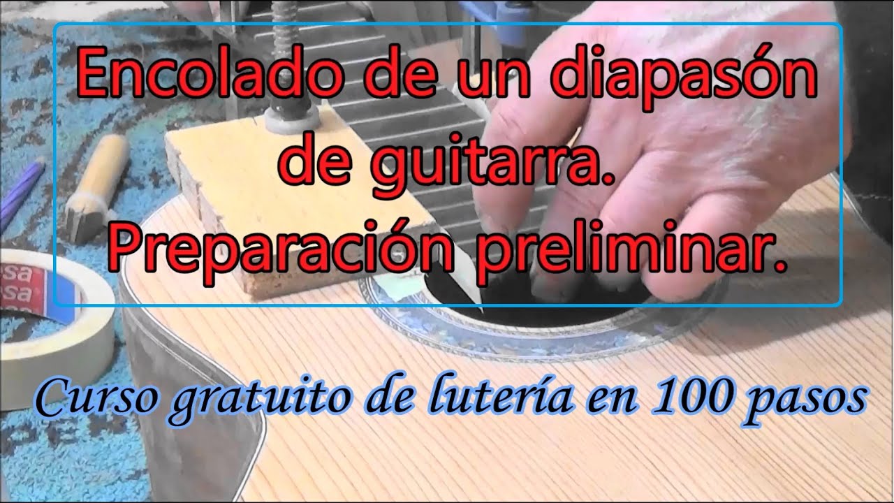 Diapasón de guitarra. Preparación para su encolado.