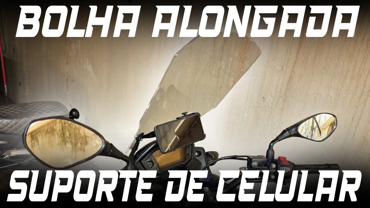Bolha alongada 55cm + Suporte de Celular na CB 500x