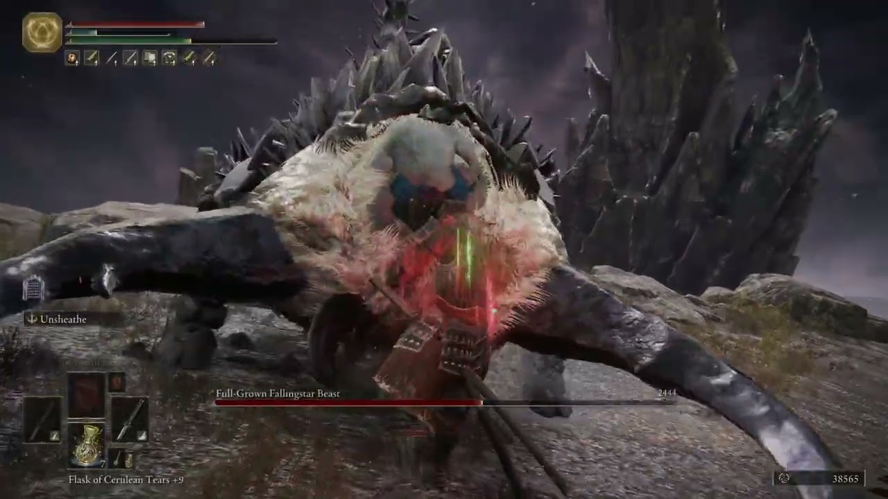 Samurai vs Full-grown Fallingstar Beast  (NO HIT) - Elden Ring Boss 109/165