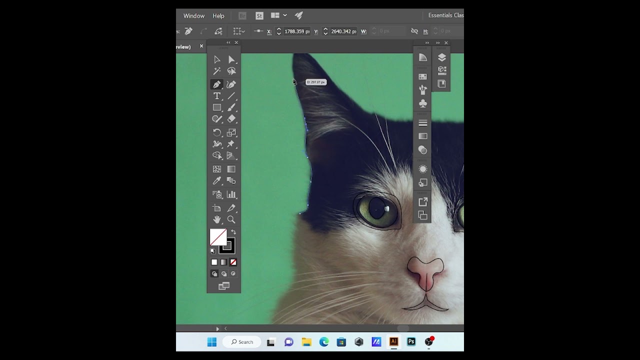 cat logo in adobe illustrator cc / image to logo