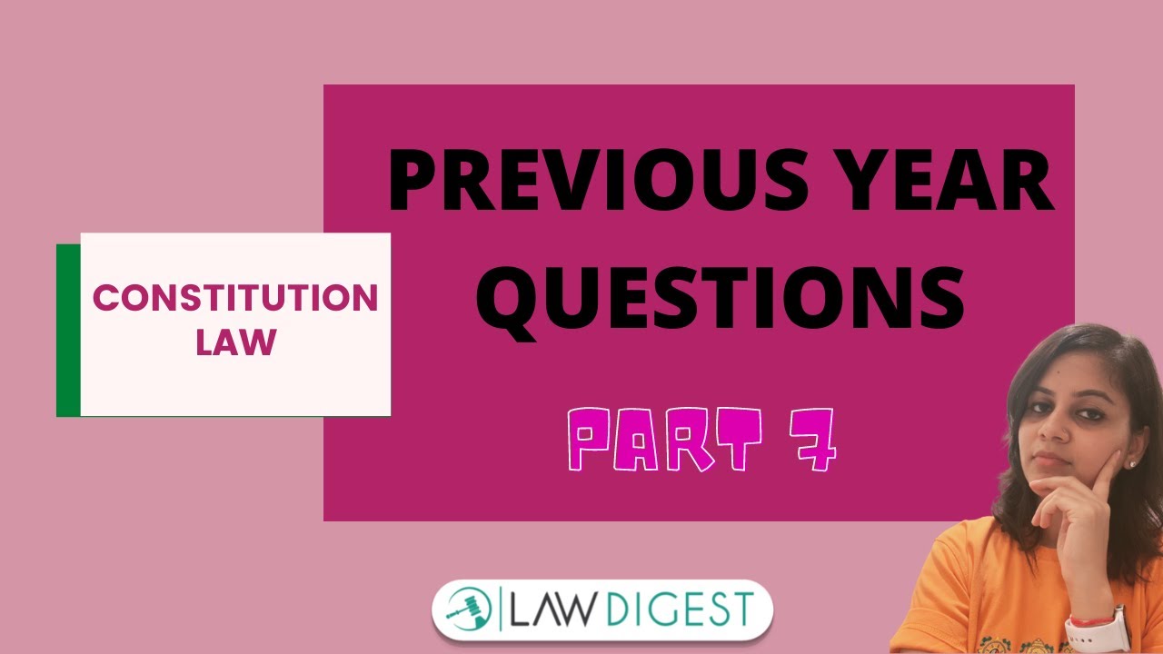 Previous Year Questions on Constitution Law P7| DU LLB, BHU LLB, PU LLB, MHCET Law