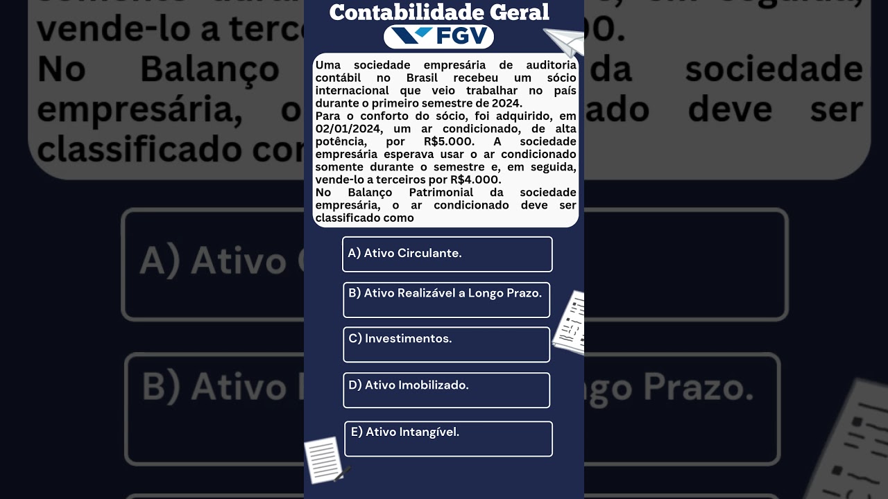 Contabilidade Geral FGV-Questão 5 