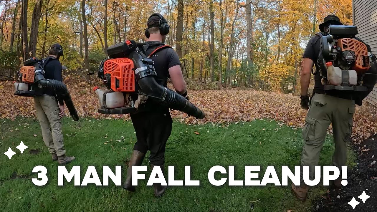 3 Man Fall Cleanup On A Windy Day!