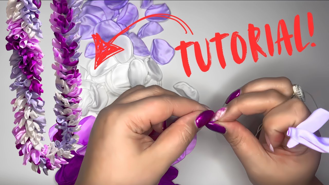 How to Make a Spiral Ribbon Lei with Rose Petals!