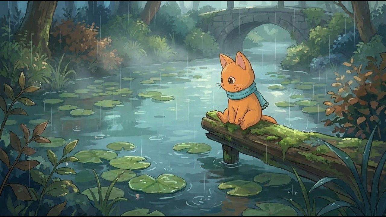 Take It Slow 🌫  Misty River Rain Lofi for Deep Focus – 3 Hours