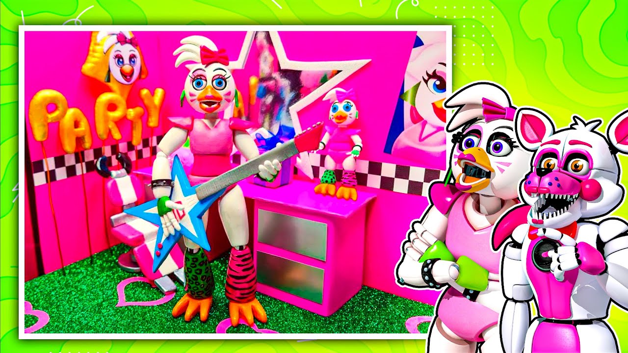 DIY Clay FNAF Glamrock Chica in REACT Glamrock Chica And Funtime Foxy