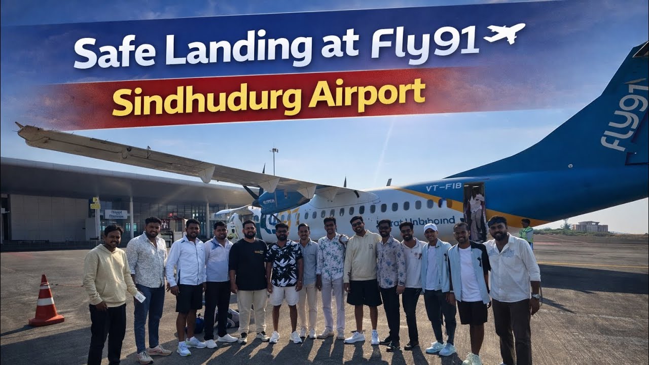 First Flight Landing Experience 🛬 | Sindhudurg Airport to Goa | Fly91 Journey 😁🫠 aware of cab scams🤯