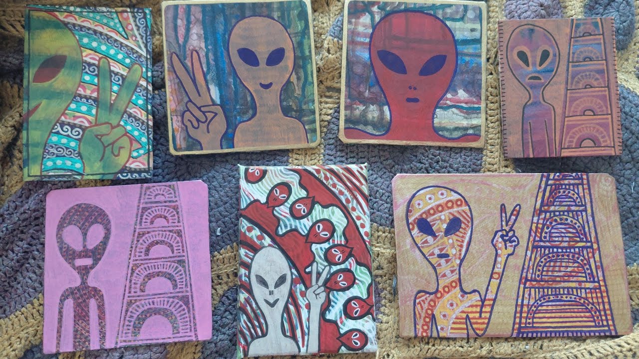 mixed media aliens