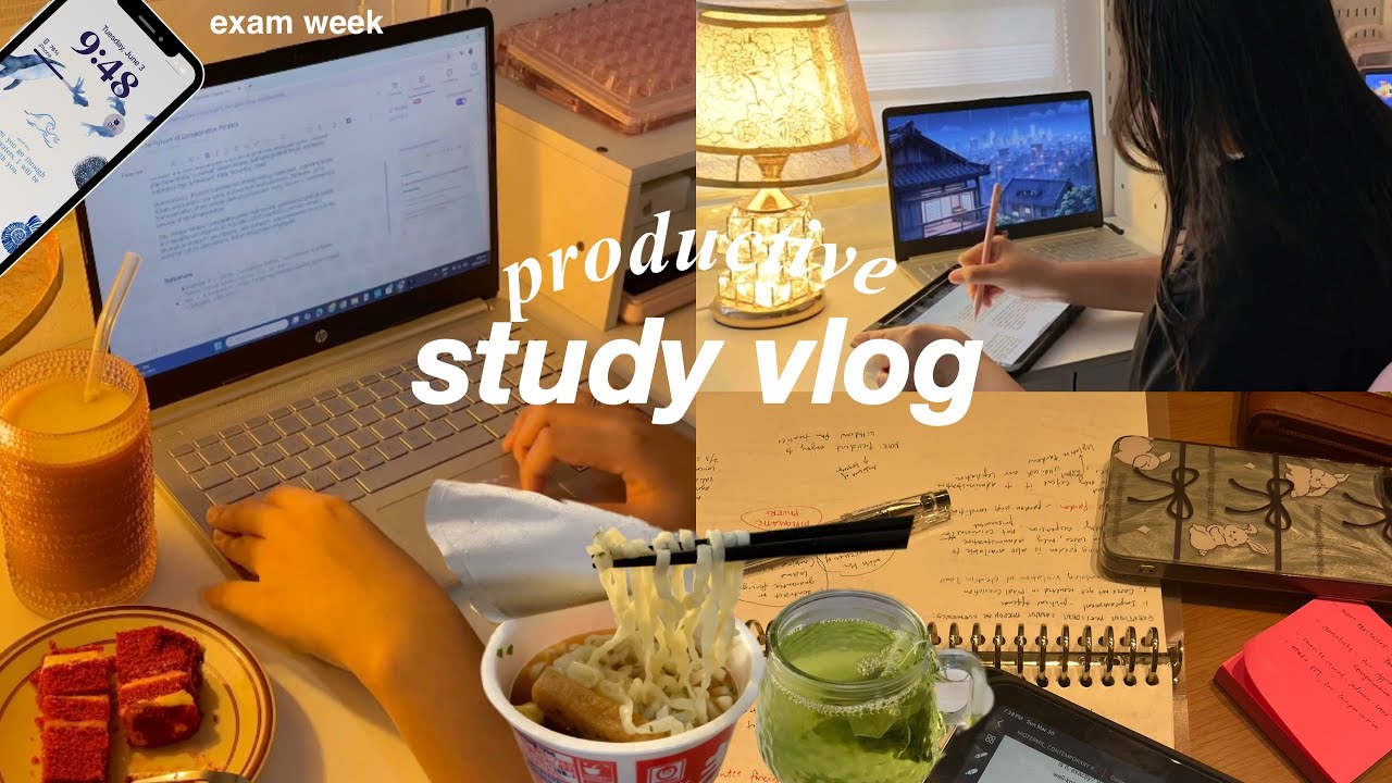 Productive study vlog 📚🍵 finals week, waking up at 4am, productive days in my life, cafe, uni vlog