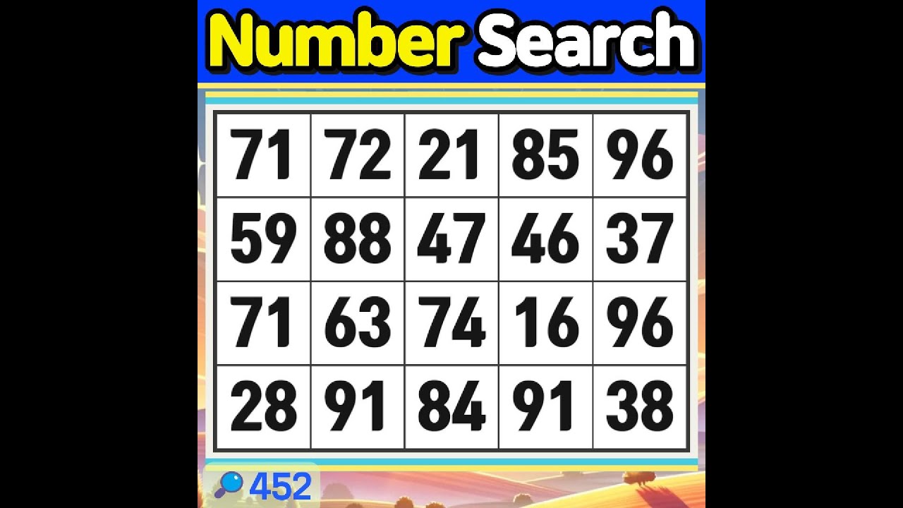 Number Search #452 A beneficial time for seniors.【Match | brain game  |  puzzle 】
