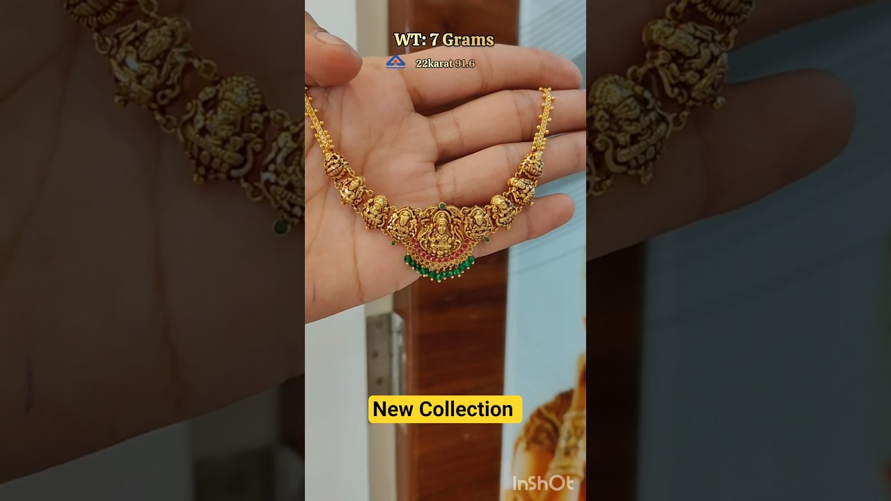 Gold necklace 7 Grams only 22karat Hallmarked. latest gold necklace designs. Jagdish Jewellers