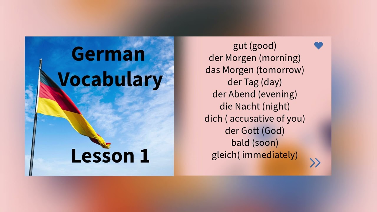 Vocabulary for Lesson 1 | Complete German Course for Beginners | #learngermanforfree