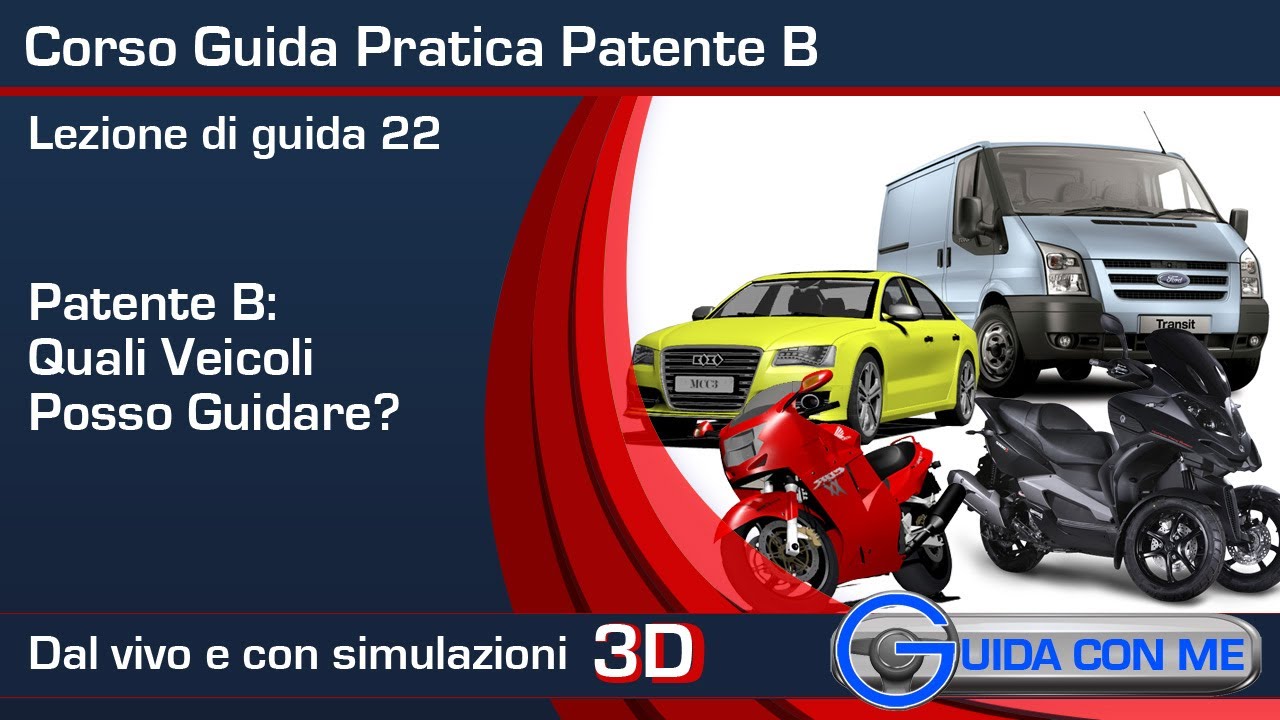 Patente B. Domande esame pratico: che veicoli posso guidare con la patente B? - Lezione guida - 22