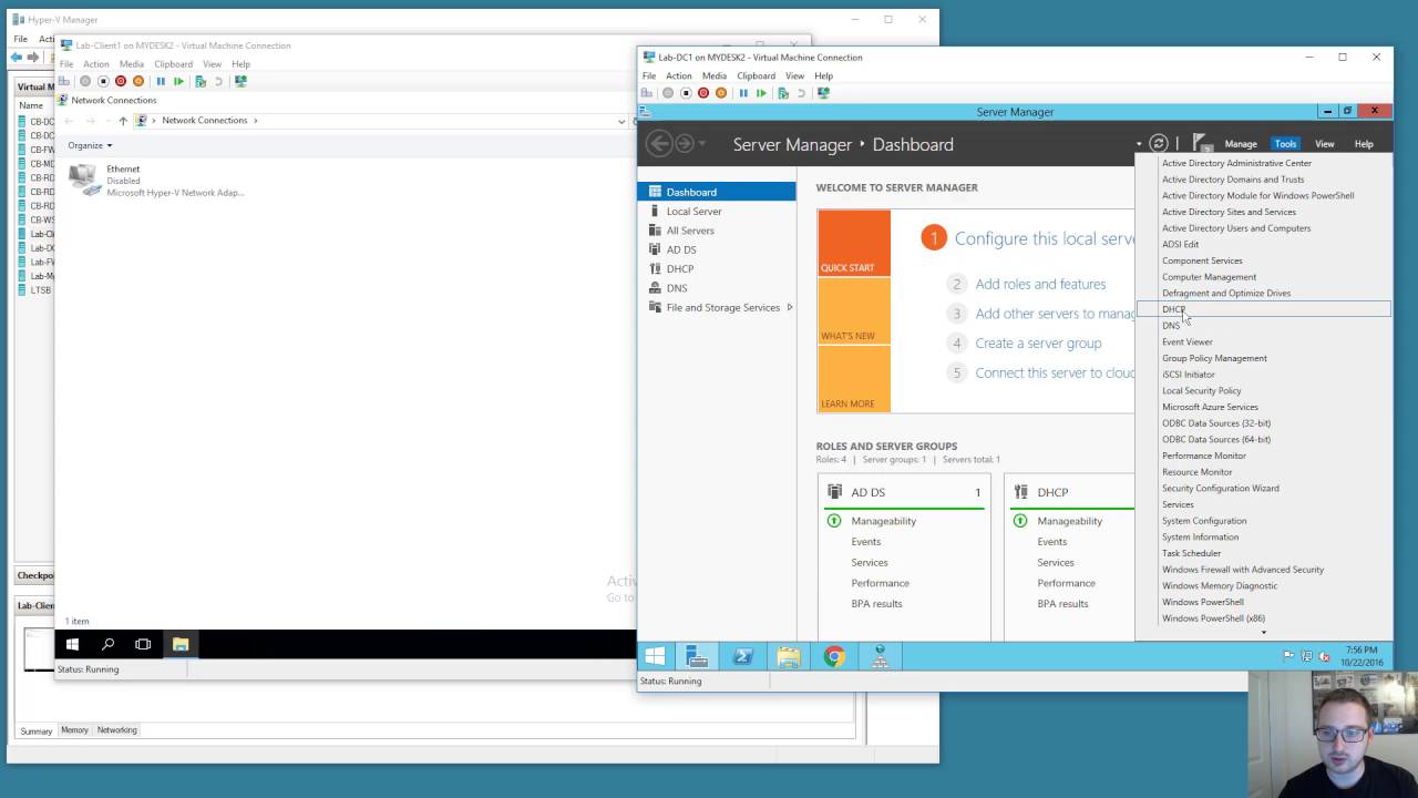 Installing and Configuring Active Directory, DNS, DHCP