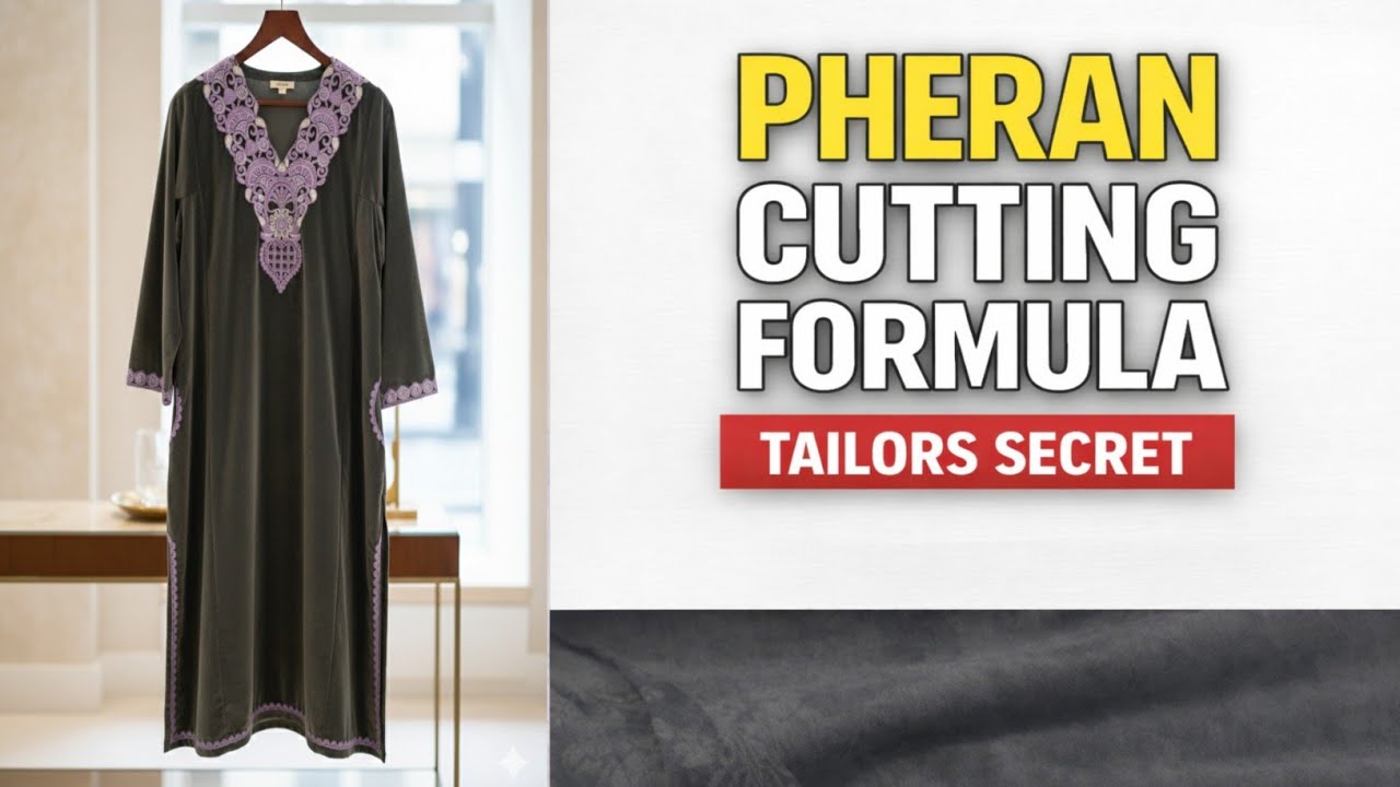 Designer Velvet Kashmiri Pheran Cutting and Stitching | Boutique Style Perfect Fitting ✨