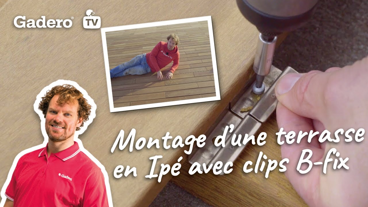 Montage d'une terrasse en Ipé avec clips B fix