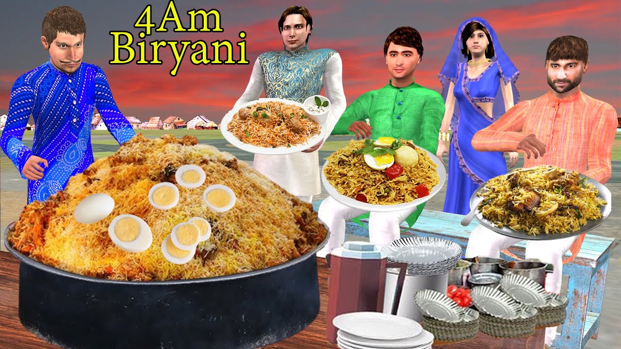 4am Chicken Biryani Tasty Chicken Kebab Biryani Street Food Hindi Kahani Moral Stories Comedy Video