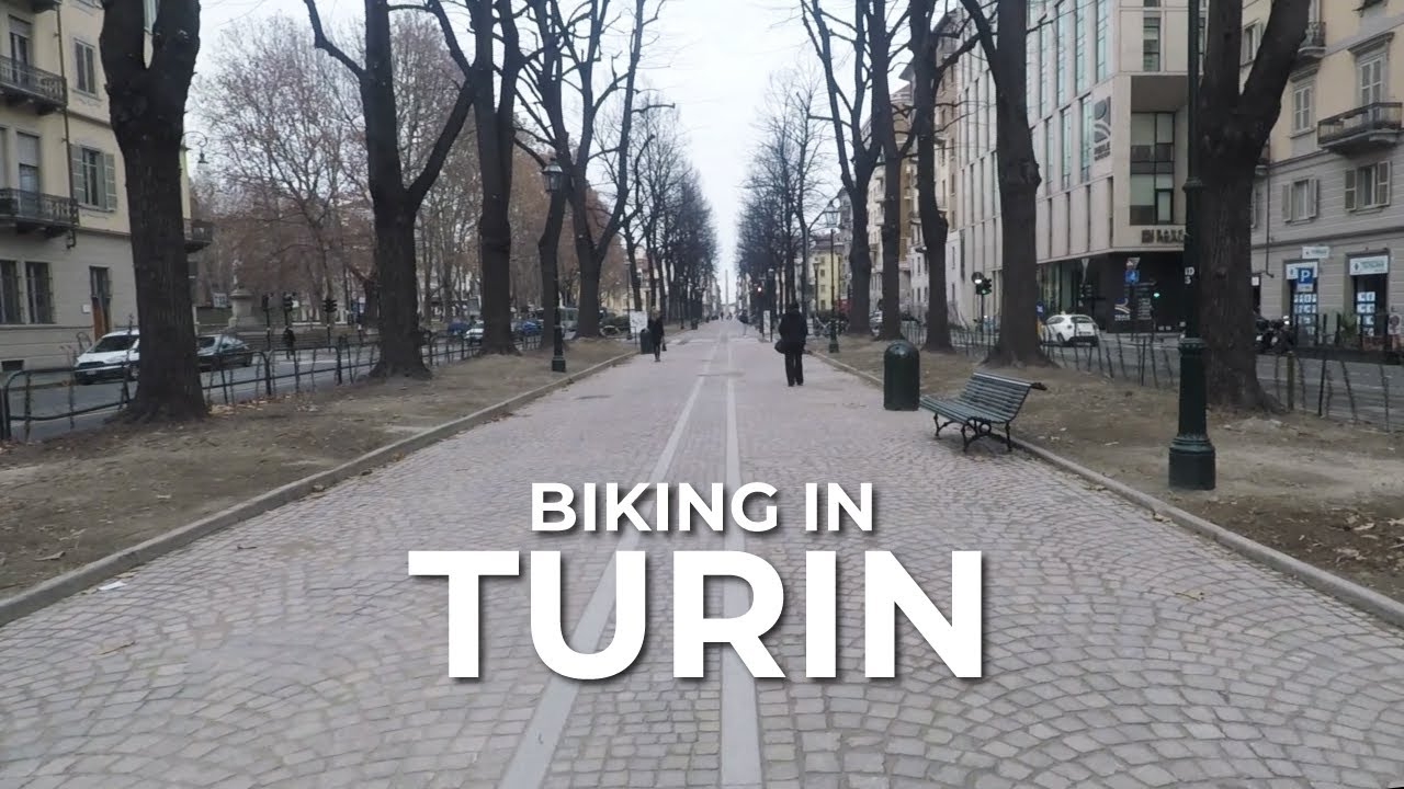Biking in Turin | 🇮🇹 Italy Virtual Tour | Morning and Night Bike Ride