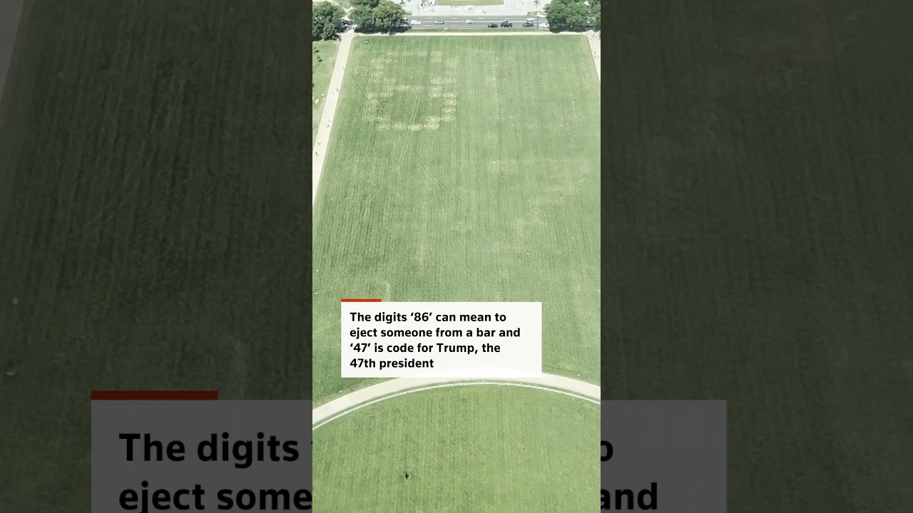 Huge '8647' on grounds of DC's National Mall