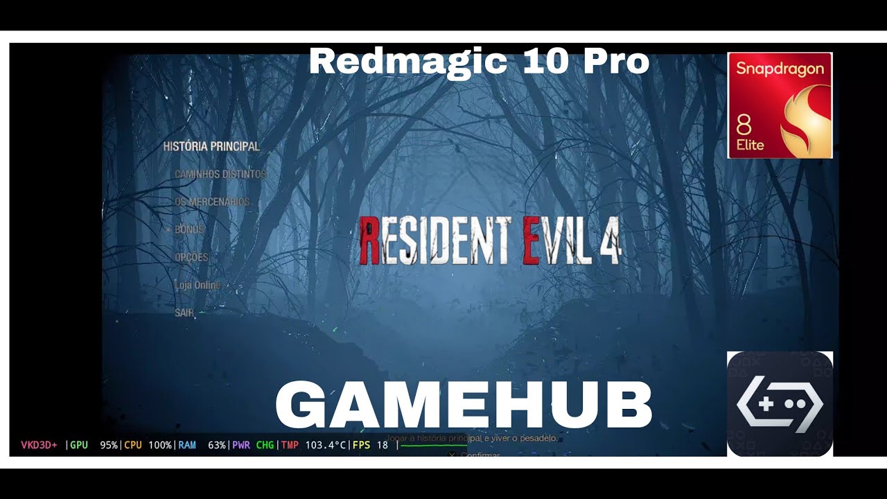 RESIDENT EVIL 4 REMAKE 2023 Completo no Android usando o Gamehub  Redmagic 10 Pro Snapdragon 8 Elite