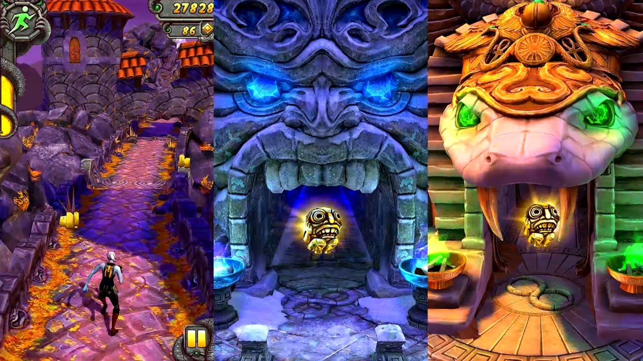 Temple Run 2 Spooky Summit VS Frozen Shadows VS Blazing Sands Android iPad iOS Gameplay HD