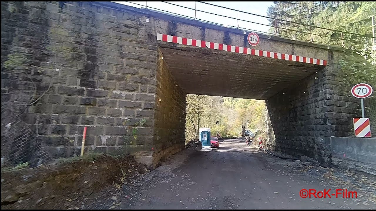 A45 Sperrung - B54 Fahrbahnabsenkung unter Bahnbrücke Schalksmühle Bauarbeiten 3.Woche von RoK-Film