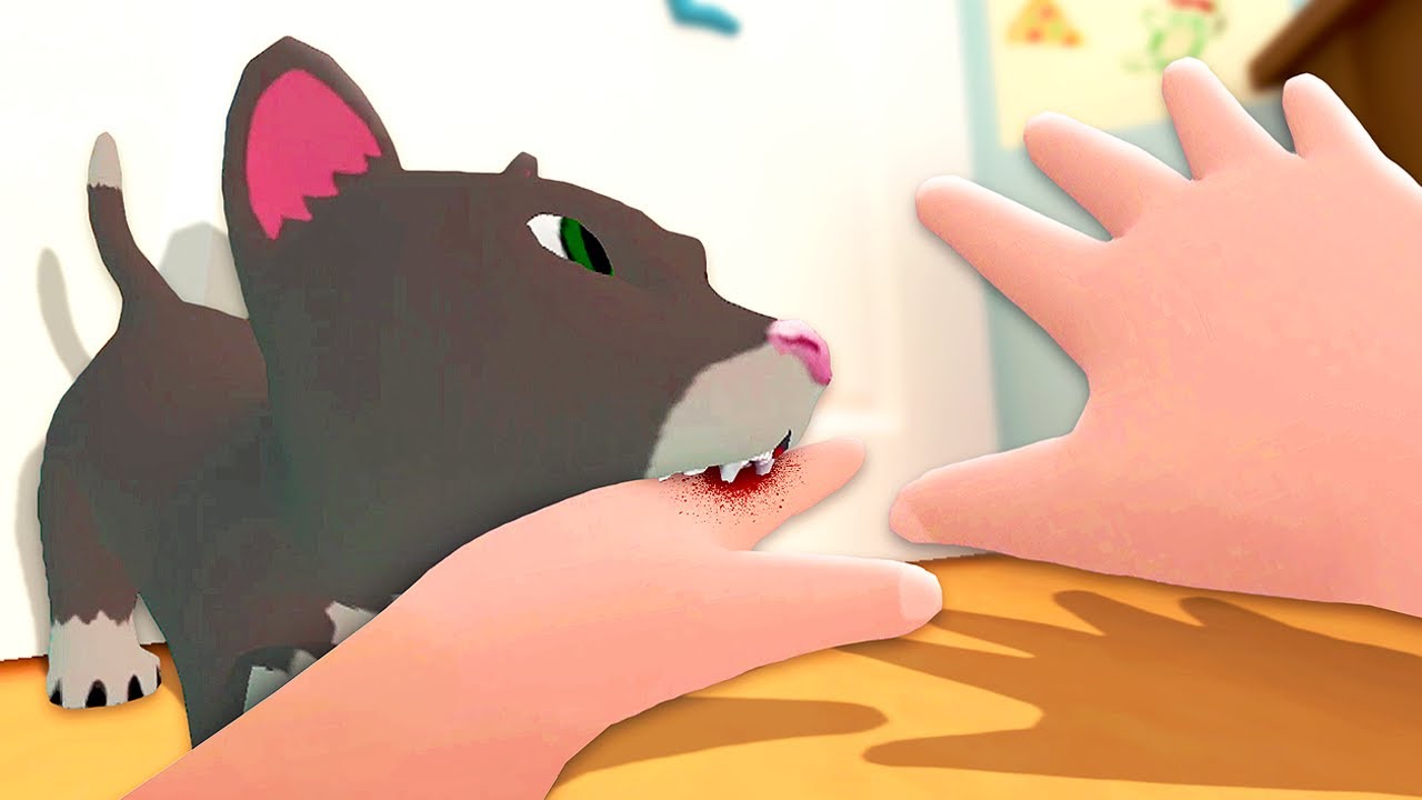 Кошка пытается съесть ребёнка — Baby Hands VR