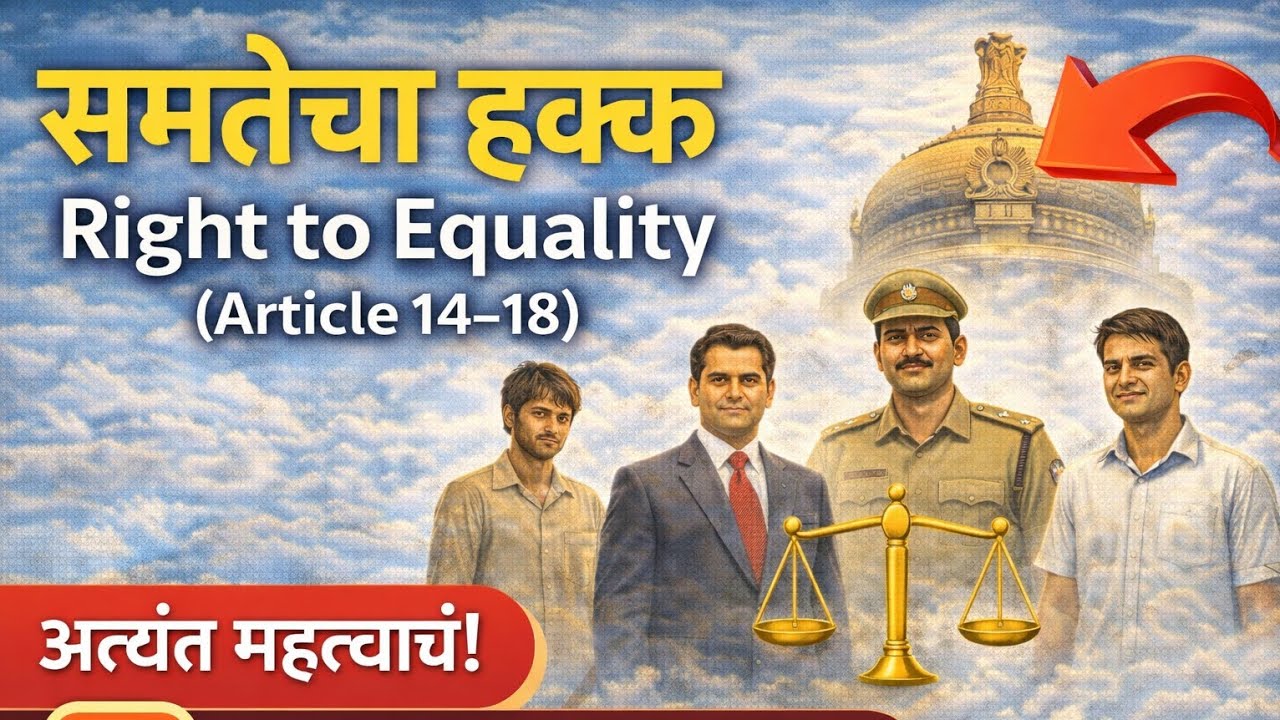 Polity | मुलभूत हक्क - समतेचा हक्क (कलम 14 ते 18)सोप्या शब्दात | Rights Explained| MPSC|