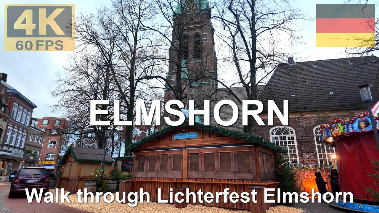 ELMSHORN, Germany 🇩🇪 in 4K | 2025 | Lichtermarkt Walk through Central Elmshorn