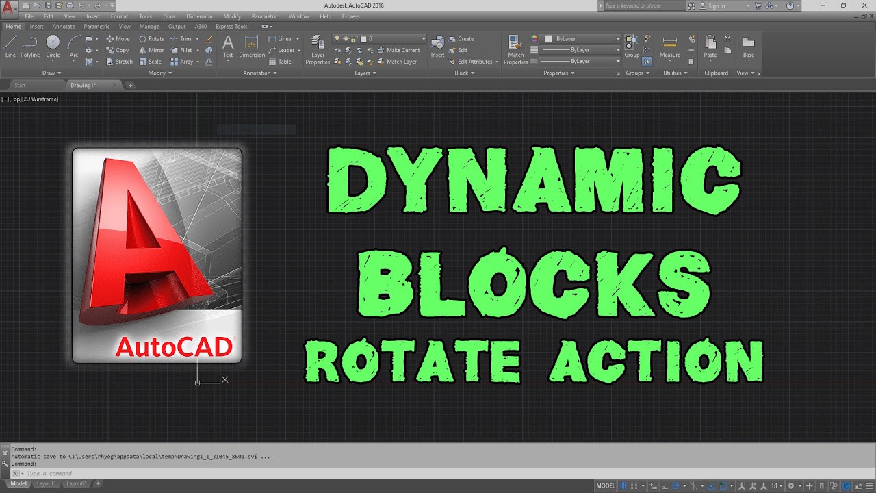 AutoCAD Dynamic Blocks - Rotate Action