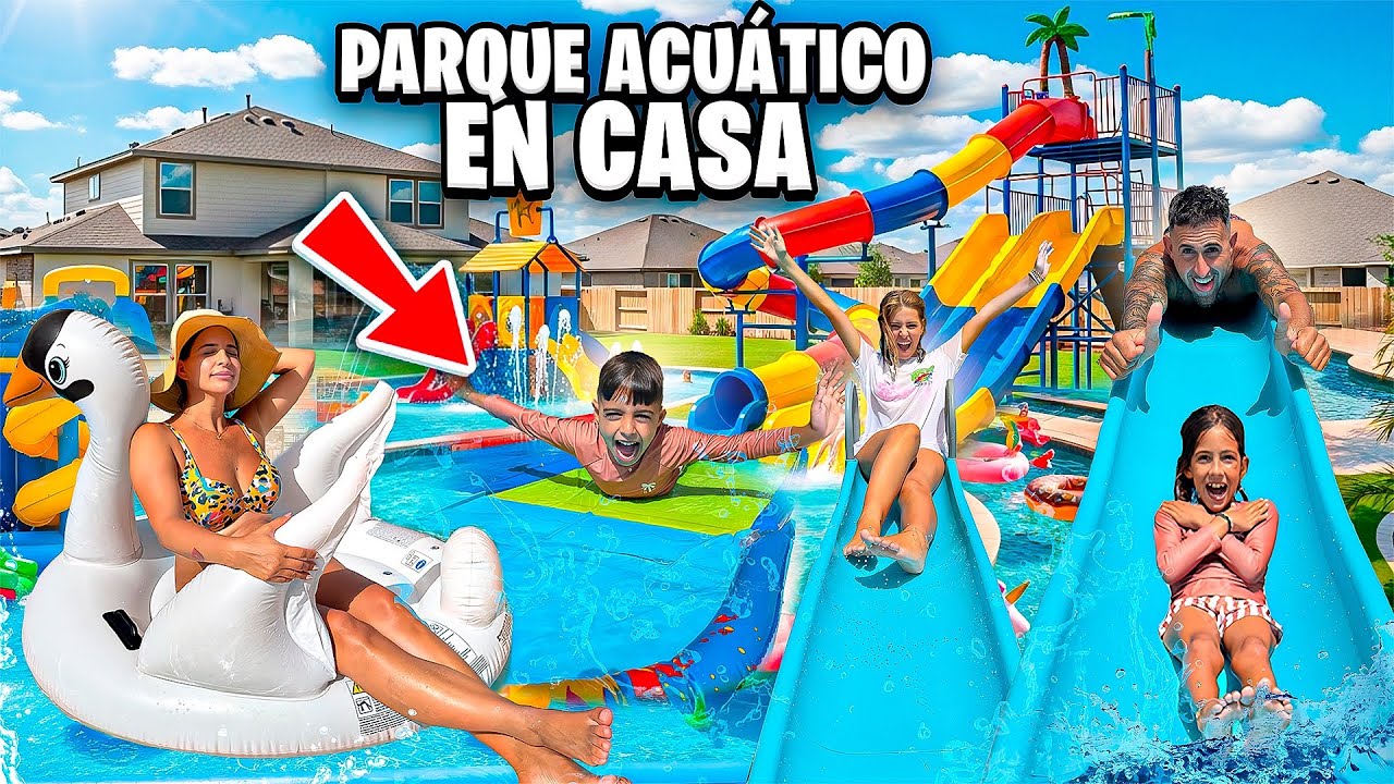 MONTAMOS UN PARQUE ACUÁTICO EN CASA | Familila Amiguindy