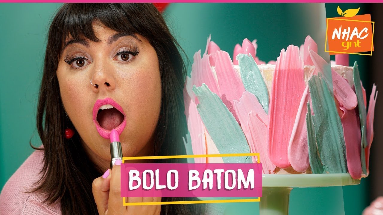 Bolo de chocolate branco com cereja decorado com batons comestíveis | Raíza Costa | Rainha da Cocada